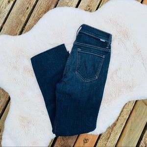 MOTHER Jeans Insider Crop Step Fray Here Kitty